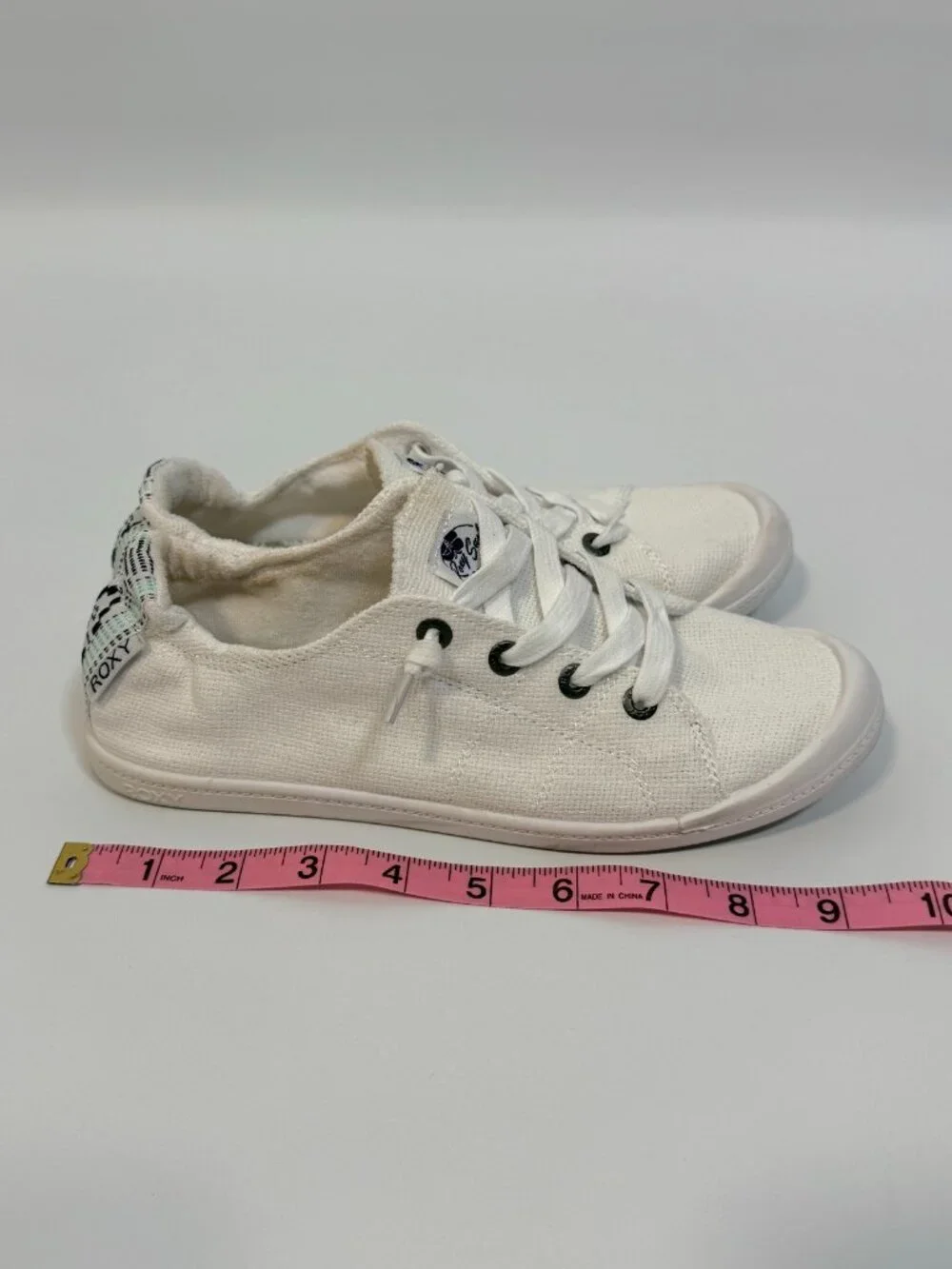 Roxy Bayshore White Sneakers Washable Size 8